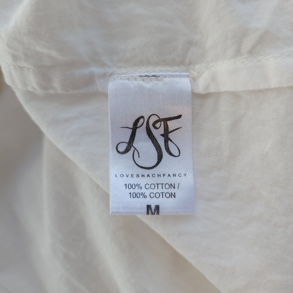 LoveShackFancy Rebecca Eyelet Lace Embroidered Tiered Button Front Midi Dress - Picture 8 of 13